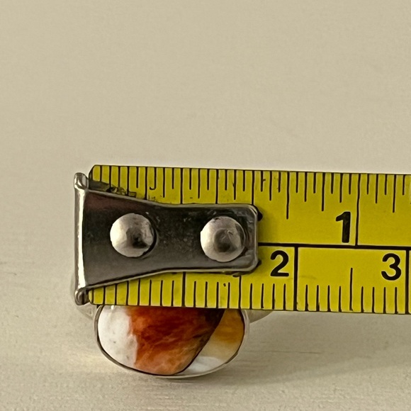 925 Solid Sterling Silver Copper Orange Spiny Oyster Ring Size 7.75 - Picture 8 of 10